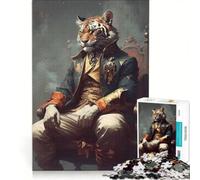 Rompecabezas para Adolescentes de 1000 Piezas Tigre irreal Juego Familiar Actividades Divertidas en casa fortalece el Amor Entre Parejas 50x75cm