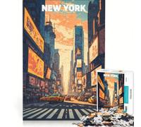 Rompecabezas para Adolescentes de 1000 Piezas: Times Square a la Hora Dorada Juegos relajantes, difíciles y desafiantes Cada Pieza es única 38x52cm