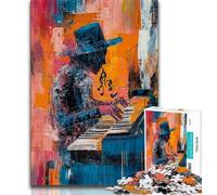 Rompecabezas para Adolescentes de 1000 Piezas Tocando el Piano Pintura al óleo Toda la Familia 75x50cm