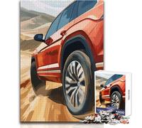 Rompecabezas para Adolescentes de 1000 Piezas, Todoterreno Rojo en Carretera desértica, Juego Educativo Familiar, difícil, Regalo de cumpleaños, tamaño 50x75cm