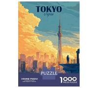 Rompecabezas para Adolescentes De 1000 Piezas Tokyo Japan Cityscape Rompecabezas para Adultos Juguetes Antiestrés Decoración De Pared Interacción Entre Padres E Hijos 70x50cm/1000pcs