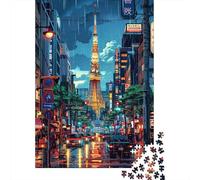 Rompecabezas para Adolescentes De 1000 Piezas Tokyo Tower Neon Night Rompecabezas para Adultos Juguetes Antiestrés Arte De Pared Regalos De Cumpleaños Y Únicos 70x50cm/1000pcs