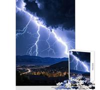 Rompecabezas para adolescentes de 1000 piezas tormenta eléctrica sobre la ciudad juguete decorativo de pared gran regalo para juegos juegos relajantes colección de artistas bellas artes tamaño 38x26cm