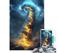 Rompecabezas para Adolescentes de 1000 Piezas Tornado ardiente en un Cielo tormentoso Juego Imposible Juguetes educativos Excelentes Regalos para los Amantes de los Juegos y para aliviar el estrés