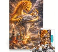 Rompecabezas para Adolescentes de 1000 Piezas Tornado en Moscú Juegos relajantes Actividades Familiares con póster y Hoja de Preguntas a Juego 38x26cm