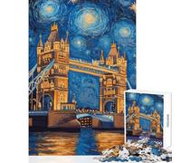 Rompecabezas para Adolescentes de 1000 Piezas Torre Estrellada Puente Rompecabezas Juegos de relajación Desafío difícil Regalo de cumpleaños Regalos (Tamaño 38x26cm)