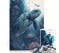 Rompecabezas para Adolescentes de 1000 Piezas Tortuga Amigo Imaginario Juguetes para armar Corte de precisión con Piezas de Formas aleatorias Que encajan Perfectamente 38x52cm