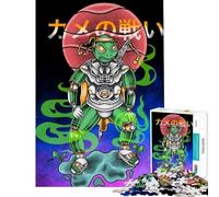 Rompecabezas para Adolescentes de 1000 Piezas Tortuga Samurái Guerrero Rompecabezas para Adultos Juego de ingenio Corte de precisión Actividades Divertidas para Hacer en casa (Tamaño 38x26cm)