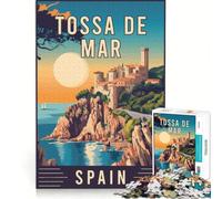 Rompecabezas para Adolescentes de 1000 Piezas Tossa De Mar en España, Juego Familiar, Actividades Divertidas en casa, Regalo de cumpleaños, Regalos de Viaje, 38x52cm