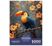 Rompecabezas para Adolescentes De 1000 Piezas Toucan in Tropical Bloom Rompecabezas para Adolescentes Juego Práctico Desafío Difícil Desafiante De Completar 38x26cm/1000pcs