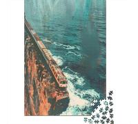 Rompecabezas para Adolescentes De 1000 Piezas Train on Cliffside Tracks Rompecabezas para Adultos Juegos Relajantes Mejora La Memoria Desafiante De Completar 52x38cm/1000pcs