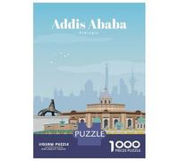 Rompecabezas para Adolescentes De 1000 Piezas Travel to Addis Ababa Rompecabezas para Adultos Juguetes De Bricolaje Análisis Y Lógica Diversión En Casa Actividades, 38x26cm/1000pcs