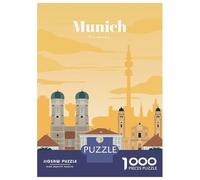 Rompecabezas para Adolescentes De 1000 Piezas Travel to Munich Rompecabezas para Adultos Juegos Relajantes Una Obra De Arte Cumpleaños 38x26cm/1000pcs