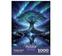 Rompecabezas para Adolescentes De 1000 Piezas Tree of Life by A Lake Aurora Borealis Rompecabezas Juguetes DIY Alivia El Estrés Interacción Entre Padres E Hijos 52x38cm/1000pcs