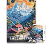 Rompecabezas para Adolescentes de 1000 Piezas, Trekking al Campamento Base del Everest en Nepal, Juguete artístico, Juego Intelectual, decoración, Ideas de Regalo, tamaño 38x26cm