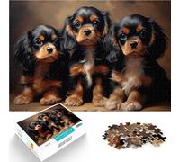 Rompecabezas para Adolescentes de 1000 Piezas Tres Cavalier King Charles Spaniels Difícil Difícil Regalo de cumpleaños, Regalos 52x38cm