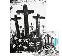 Rompecabezas para Adolescentes de 1000 Piezas Tres Cruces Rompecabezas para Adultos Juegos Familiares dificultad Alta cumpleaños y Navidad (tamaño 38x26cm)