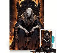 Rompecabezas para Adolescentes de 1000 Piezas Trono de Hueso Reinado del Rey de la Muerte Arte de Bordes precisos,Juego Divertido y Relajante, Tranquilo 50x75cm