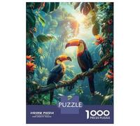 Rompecabezas para Adolescentes De 1000 Piezas Tropical Forest Toucans Rompecabezas para Adultos Juego Práctico Una Obra De Arte Cumpleaños 38x26cm/1000pcs