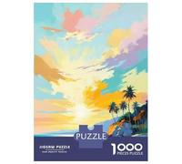 Rompecabezas para Adolescentes De 1000 Piezas Tropical Sunset Beach Rompecabezas para Adultos Juguetes Antiestrés Regalo De Cumpleaños Cumpleaños 70x50cm/1000pcs