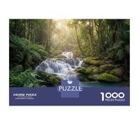 Rompecabezas Para Adolescentes De 1000 Piezas Tropical Waterfall in Lush Green Forest Rompecabezas Para Adolescentes Juegos Relajantes Regalos Para Mujeres Diversión En Casa Actividades, 52x38cm/1000p