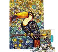 Rompecabezas para Adolescentes de 1000 Piezas Tucán en una Jungla Brillante Rompecabezas de precisión para Adolescentes Difícil y desafiante Juego de ingenio para Toda la Familia 38x52cm