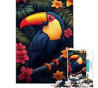 Rompecabezas para adolescentes de 1000 piezas Tucán vibrante entre follaje tropical Juego imposible Juguetes adictivos para cultivar la paciencia Regalos de cumpleaños divertidos y con humor (38x52cm)