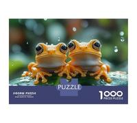 Rompecabezas para Adolescentes De 1000 Piezas Two Orange Frogs in The Rain Rompecabezas para Adultos Juego Práctico Una Obra De Arte Cumpleaños 52x38cm/1000pcs