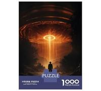Rompecabezas para Adolescentes De 1000 Piezas UFO Alien Abduction Rompecabezas para Adultos Juegos Relajantes Regalos para Mujeres Ayuda A Ejercitar El Cerebro 52x38cm/1000pcs