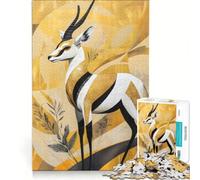 Rompecabezas para Adolescentes de 1000 Piezas: Un antílope con líneas pintadas, Juego de ingenio, interacción Entre Padres e Hijos, Regalo de cumpleaños, Regalos 38x52cm