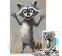 Rompecabezas para Adolescentes de 1000 Piezas: Un Mapache Juego práctico para divertirse en Familia cumpleaños y Navidad 38x52cm