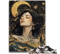 Rompecabezas para adolescentes de 1000 piezas: una hermosa chica de anime con luna,rompecabezas para adultos,pasatiempos para pasar las vacaciones en casa,con póster a juego y hoja de trivia (50x75cm)