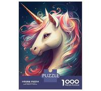 Rompecabezas para Adolescentes De 1000 Piezas Unicorn Cute Rompecabezas Juegos Familiares Carrera De Velocidad Manual Cumpleaños 38x26cm/1000pcs