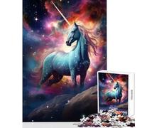 Rompecabezas para Adolescentes de 1000 Piezas Unicornio Espacial Juguetes antiestrés Regalos de cumpleaños Juegos relajantes difíciles y desafiantes tamaño 38x26cm