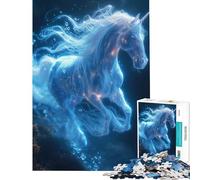 Rompecabezas para Adolescentes de 1000 Piezas Unicornio neón futurista Juegos Familiares Juguetes desafiantes Gran Regalo para Juegos y Alivio del estrés (tamaño 38x52cm)
