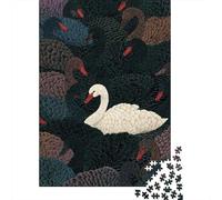 Rompecabezas para Adolescentes De 1000 Piezas Unique White Swan Illustration Rompecabezas para Adolescentes Juegos Relajantes Alivia El Estrés 52x38cm/1000pcs