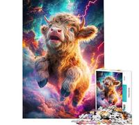 Rompecabezas para Adolescentes de 1000 Piezas Vaca Espacial Rompecabezas para Adultos Juego de ingenio Regalos para Mujeres Actividades Divertidas en casa (Tamaño 50x75cm)