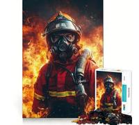 Rompecabezas para Adolescentes de 1000 Piezas Valiente Bombero en acción - Rompecabezas de lógica Divertido y de Corte preciso Relájate y diviértete (38x52cm)