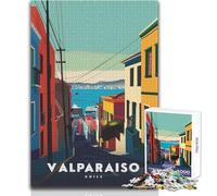 Rompecabezas para Adolescentes de 1000 Piezas, Valparaíso, Chile, Paisaje Urbano, diversión Familiar y Noche de Juegos, análisis y lógica, Ideas de Regalos, tamaño 50x75cm