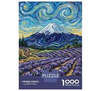 Rompecabezas para Adolescentes De 1000 Piezas Van Gogh Style Mountain and Lavender Field Rompecabezas para Adolescentes Juego Práctico Desafío Difícil Desafiante De Completar 52x38cm/1000pcs