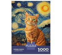 Rompecabezas para Adolescentes De 1000 Piezas Van Gogh's Cat -3 Rompecabezas para Adultos Juguetes Antiestrés Decoración De Pared Interacción Entre Padres E Hijos 52x38cm/1000pcs