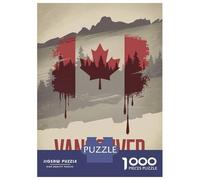 Rompecabezas para Adolescentes De 1000 Piezas Vancouver Canada Flag Rompecabezas para Adultos Juegos Relajantes Una Obra De Arte Cumpleaños 52x38cm/1000pcs