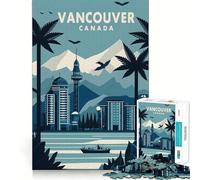 Rompecabezas para Adolescentes de 1000 Piezas Vancouver Canadá Viajes Corte preciso Diversión Resolución de Problemas Diversión Relajación Tiempo Divertido Exhibición de Arte navideño (50x75cm)
