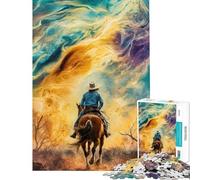Rompecabezas para Adolescentes de 1000 Piezas Vaquero cabalgando hacia lo Desconocido Un Reto para completar Regalo de cumpleaños Juegos educativos para Mayores de 14 años Juego de Rompecabezas