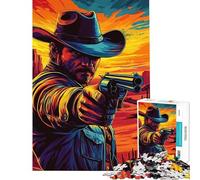 Rompecabezas para Adolescentes de 1000 Piezas Vaquero con revólver Difícil y desafiante Regalo de cumpleaños Juego Educativo para Mayores de 14 años Juego de Rompecabezas Incluido (50x75cm)