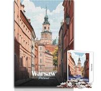 Rompecabezas para Adolescentes de 1000 Piezas, Varsovia, Polonia, Paisaje Urbano, Juguetes, Juegos educativos, Corte de precisión, Regalos de cumpleaños, tamaño 38x26cm