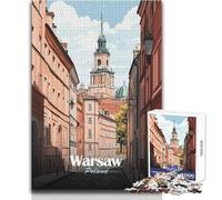 Rompecabezas para Adolescentes de 1000 Piezas, Varsovia, Polonia, Paisaje Urbano, Juguetes, Juegos educativos, Corte de precisión, Regalos de cumpleaños, tamaño 50x75cm