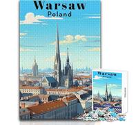 Rompecabezas para Adolescentes de 1000 Piezas, Varsovia, Polonia, Viajes, Hermoso diseño, Juego, una Obra de Arte, Juguetes antiestrés, tamaño 38x26cm