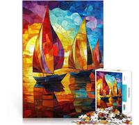 Rompecabezas para Adolescentes de 1000 Piezas Veleros al Atardecer Juegos Divertidos para la Familia Cumpleaños 50x70cm