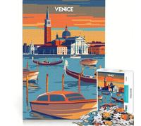 Rompecabezas para Adolescentes de 1000 Piezas Venecia al Atardecer Juegos relajantes difíciles y desafiantes Cada Pieza es única 38x52cm